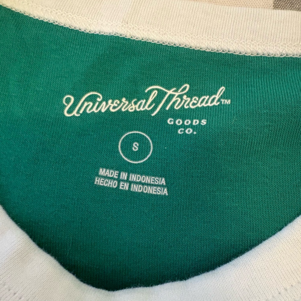 Green Ringer Tee with White Trim - Picture 2 of 2